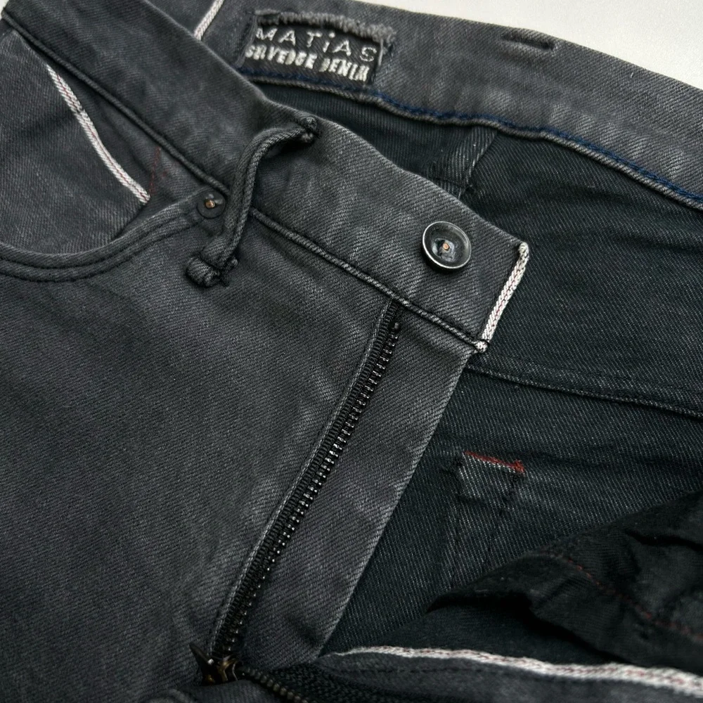 Matias Sol Jeans Gray Faded Denim Size 30x26.5 Selvedge Made‎ In USA Pants
